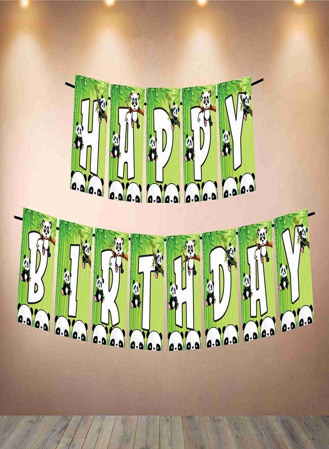 Balloonistics Panda Happy Birthday Celebration Banner Bunting Flags 2.5 M - Image 1
