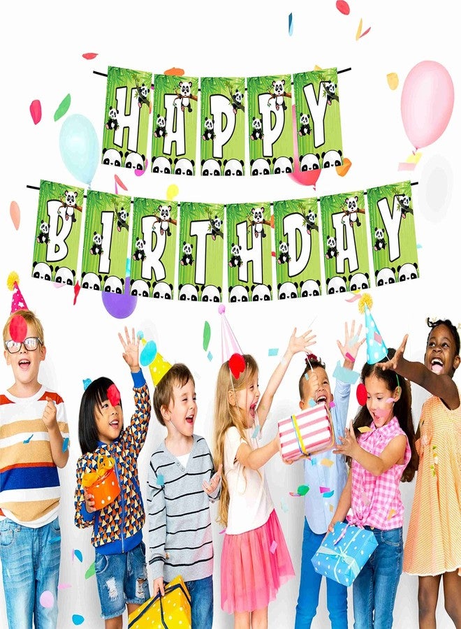 Balloonistics Panda Happy Birthday Celebration Banner Bunting Flags 2.5 M - Image 3