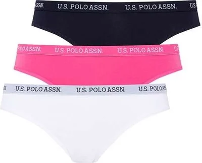 U.S. Polo Assn. 66119 Women's 3-Pack Slip-Fuchsia&Navy&White