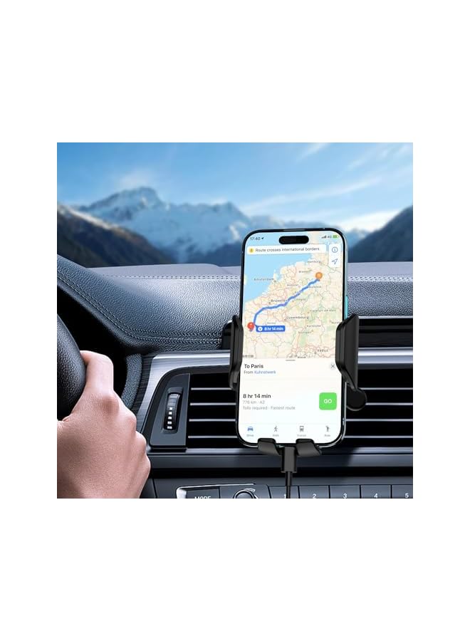 S-TOP Car Vent Phone Holder with Metal Hook & Legs, 360° Rotation One Button Release Phone Mount for Cars, Compatible with All 4.0-7.0 Inch Smartphones - Image 5