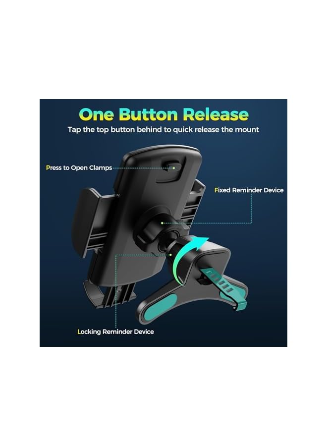 S-TOP Car Vent Phone Holder with Metal Hook & Legs, 360° Rotation One Button Release Phone Mount for Cars, Compatible with All 4.0-7.0 Inch Smartphones - Image 4