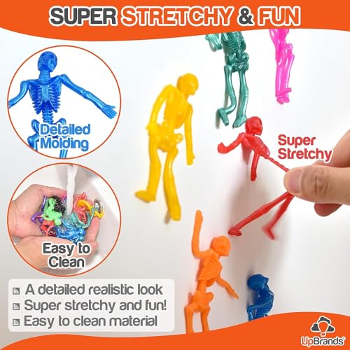 UpBrands 144 Halloween Party Favors for Kids  Spooky  Stretchy Mini Skeleton Toys for TrickorTreat Giveaways Classroom Rewards and Bulk Party Supplies - Image 5