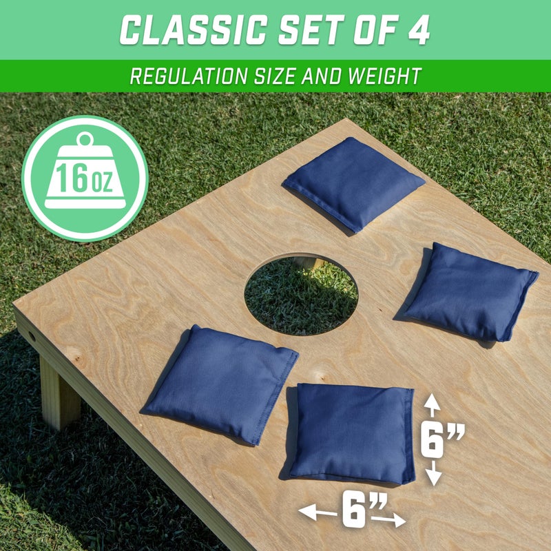 GoSports Cornhole Bean Bags Set of 4 - Regulation All Weather - Classic Navy - Image 2