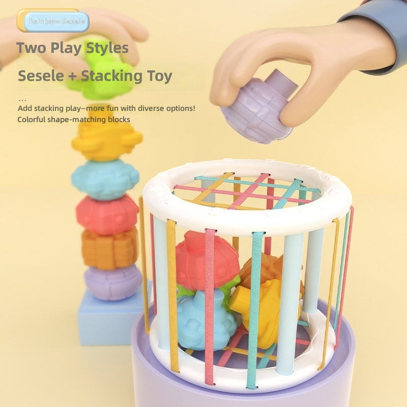 Rainbow Squeeze Toy for Baby Fine Motor Skills Training - Montessori Early Education    Toy - Image 3