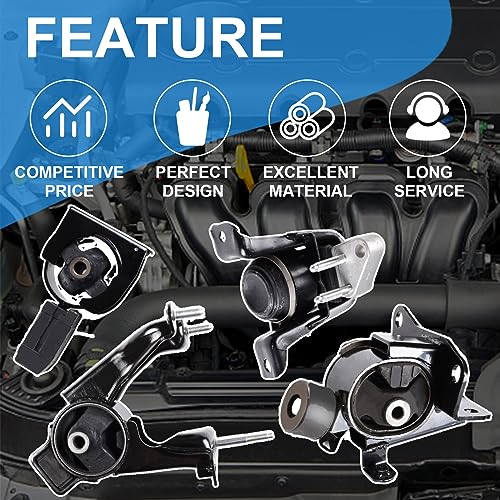 DOFOCH Engine Motor and Trans Mounts Compatible with 2003-2008 Toyota Corolla 1.8L, Matrix 1.8L, 2003-2008 Pontiac Vibe 1.8L Auto Transmission Set of 4 Replaces# A4220 A4219 A4218 A4221 - Image 3
