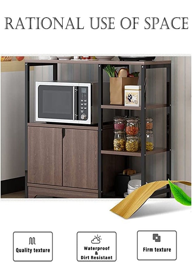 هومار كيت 5 طوابق رفوف تخزين المطبخ فرن الميكروويف رفوف العطور التشطيب مع الخزائن رفوف تخزين كبيرة مناسبة للعائلات والفنادق وغرف المعيشة والحمامات والمكاتب - Image 4