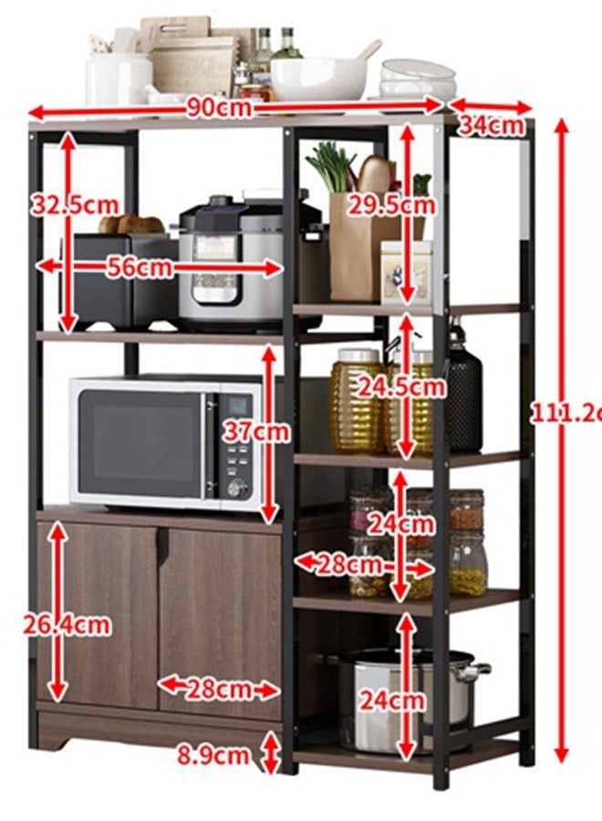 هومار كيت 5 طوابق رفوف تخزين المطبخ فرن الميكروويف رفوف العطور التشطيب مع الخزائن رفوف تخزين كبيرة مناسبة للعائلات والفنادق وغرف المعيشة والحمامات والمكاتب - Image 3