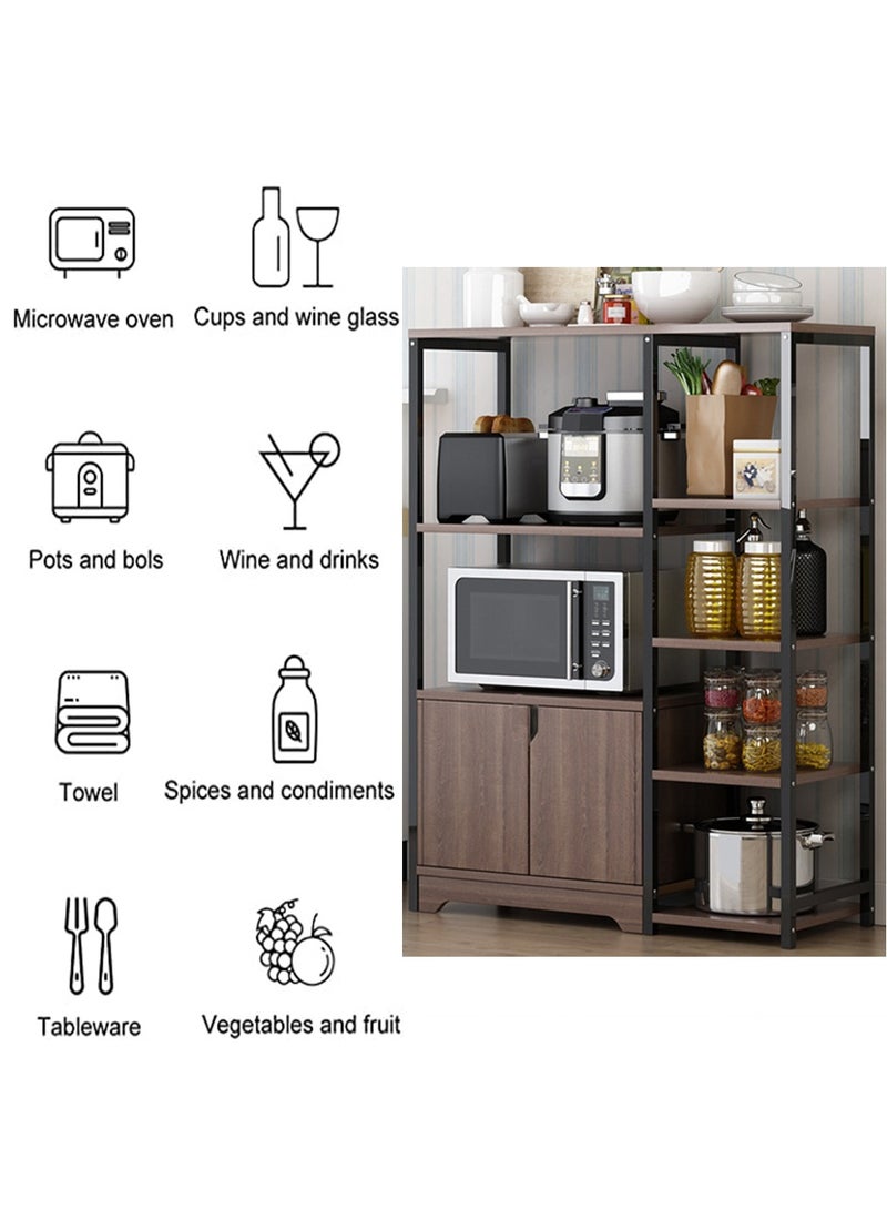 هومار كيت 5 طوابق رفوف تخزين المطبخ فرن الميكروويف رفوف العطور التشطيب مع الخزائن رفوف تخزين كبيرة مناسبة للعائلات والفنادق وغرف المعيشة والحمامات والمكاتب - Image 2
