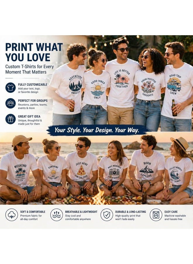 METFUIN Polyester Adult T-Shirts for Sublimation, 6 Pack, White, Crew Neck, Short Sleeve, White, XXL - Image 4