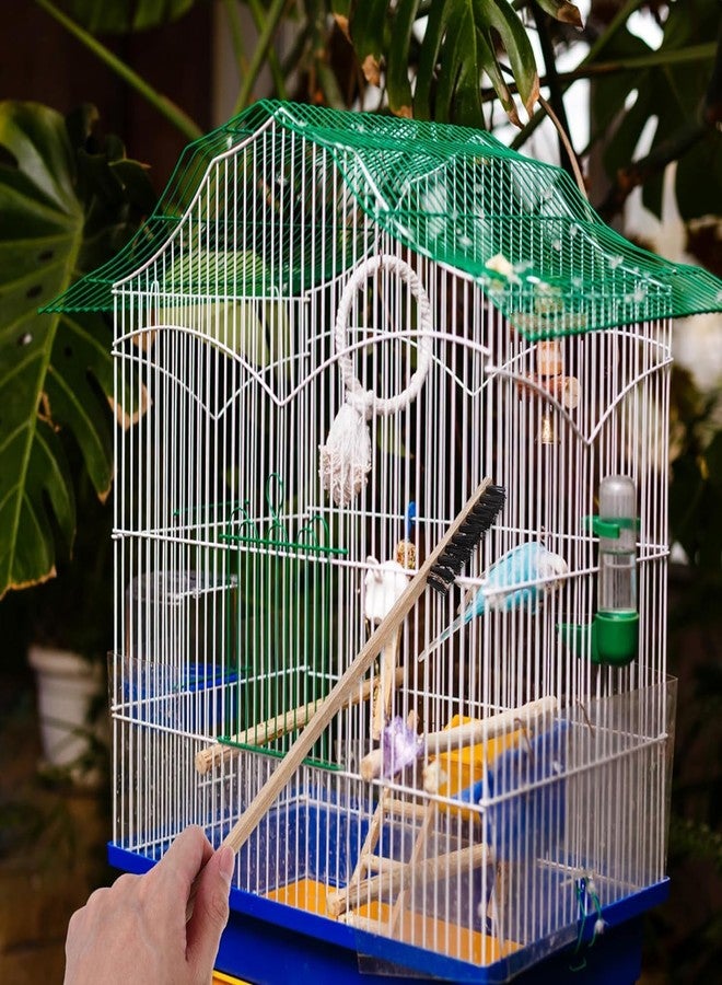 زيروديس فرشاة زيروديس ثلاثية القطع لتنظيف أقفاص الطيور والحيوانات الأليفة، فرشاة خشبية محمولة بمقبض طويل، ملحق مثالي لأقفاص الطيور والببغاوات. - Image 5