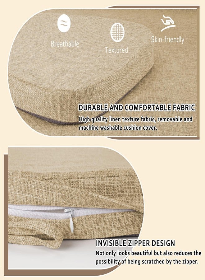 ELFJOY Chair Cushions for Dining Chairs Kitchen Chair Cushions U Shape Non Slip Chair Pads Set of 4 Seat Cushions with Ties Indoor 16.7" x 16" Beige - Image 4