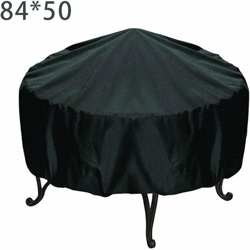 Sturdy 2pcs Fire Pit Cover Round Brazier Stove Waterproof Windproof Sun Protection For Outdoor Garden Furniture Sets Muebles(84x50cm) - Image 2