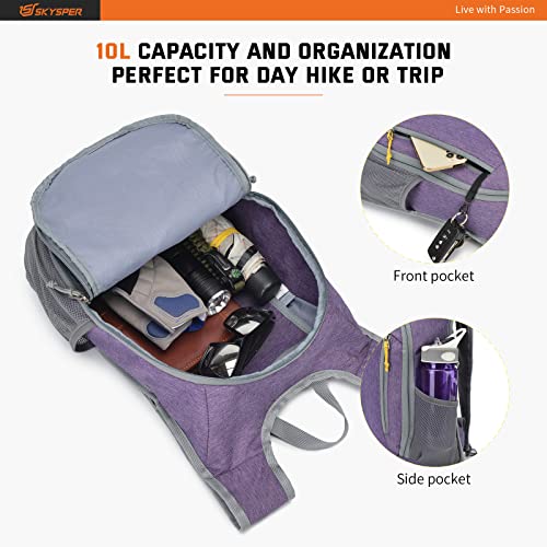 SKYSPER Small Daypack 10L Hiking Backpack Packable Lightweight Travel Day Pack for Women Men - Image 3