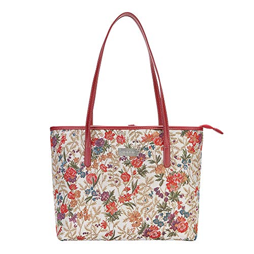 Signare Tapestry Shoulder Bag for Woman Travel or Work Tote Bags for Women In Flower Meadow Design|COLL-FLMD - Image 1