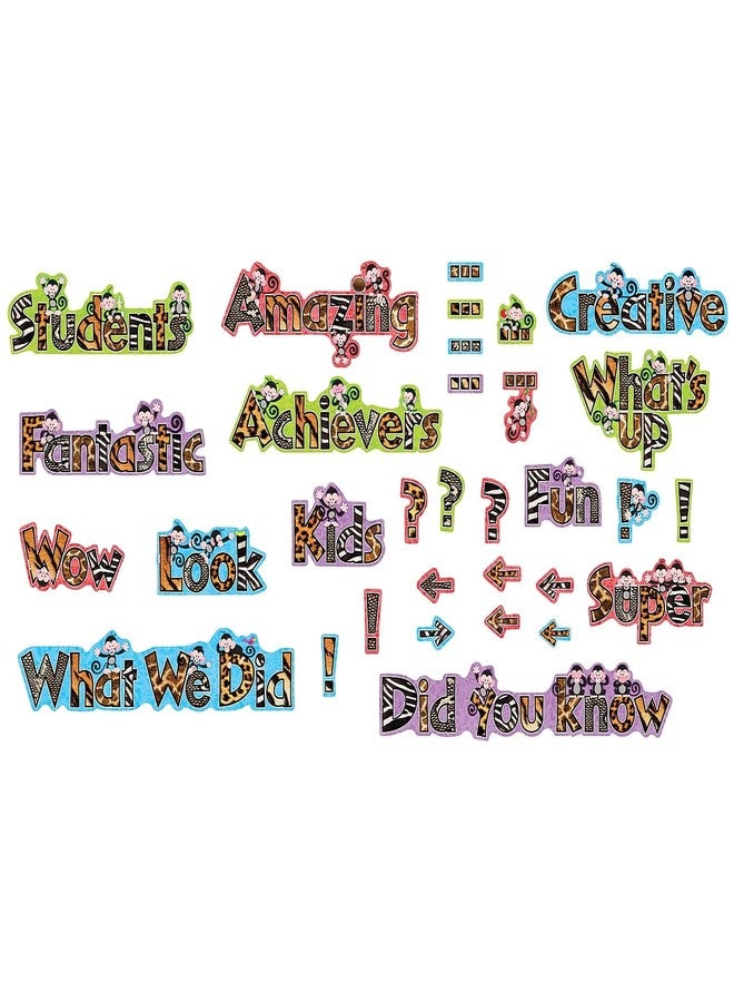 TREND enterprises, Inc. T-8704 Monkey Wow Words Phrases Mini Bulletin Board Set - Image 2