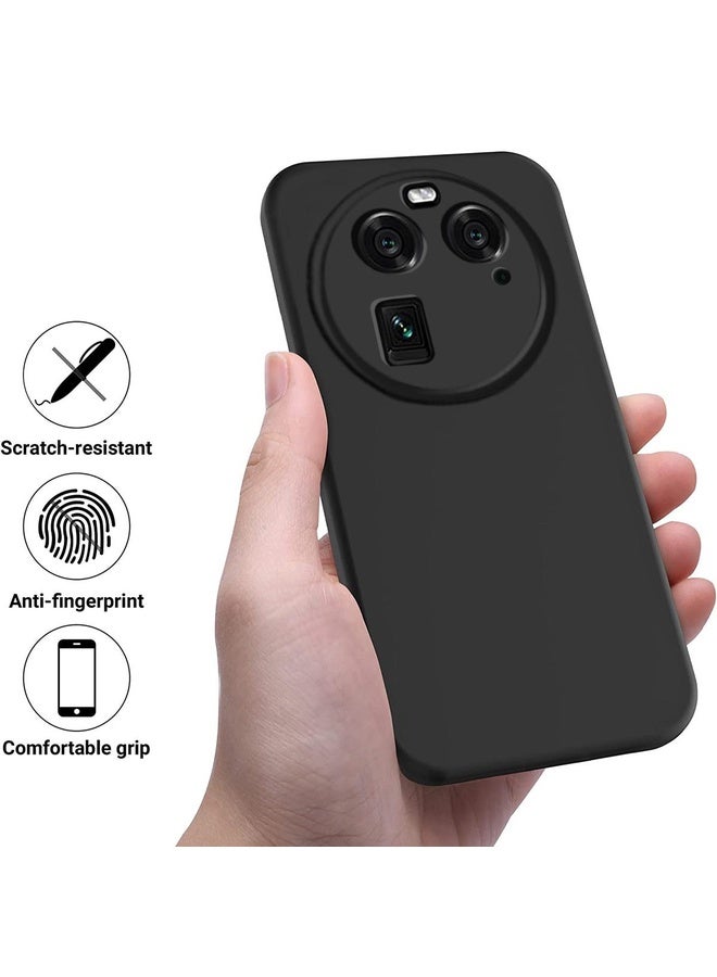 Case Cover For OPPO Find X6 Pure Color Liquid Silicone Shockproof Phone Case(Black)
