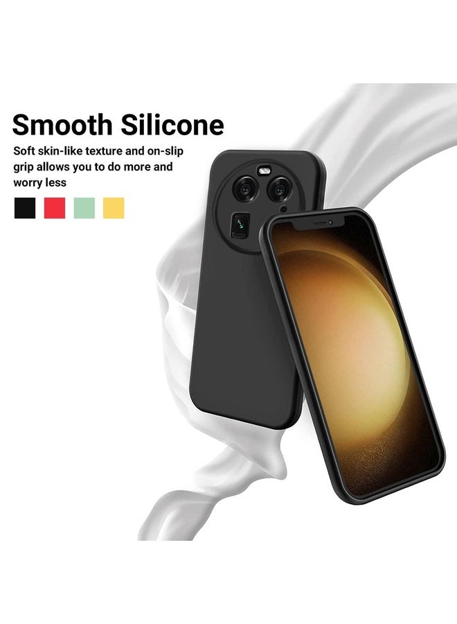 Case Cover For OPPO Find X6 Pure Color Liquid Silicone Shockproof Phone Case(Black)