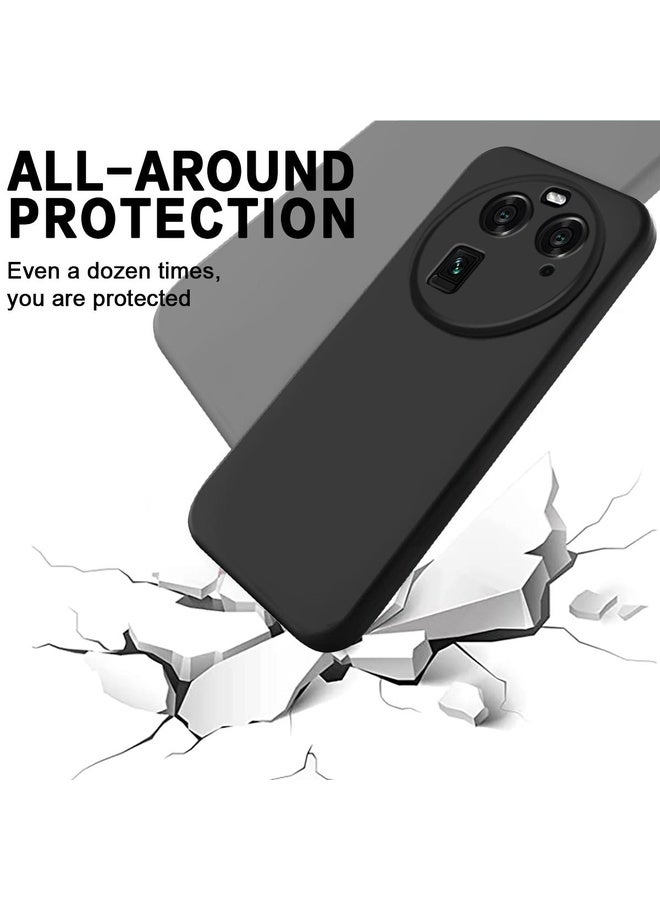 Case Cover For OPPO Find X6 Pure Color Liquid Silicone Shockproof Phone Case(Black)