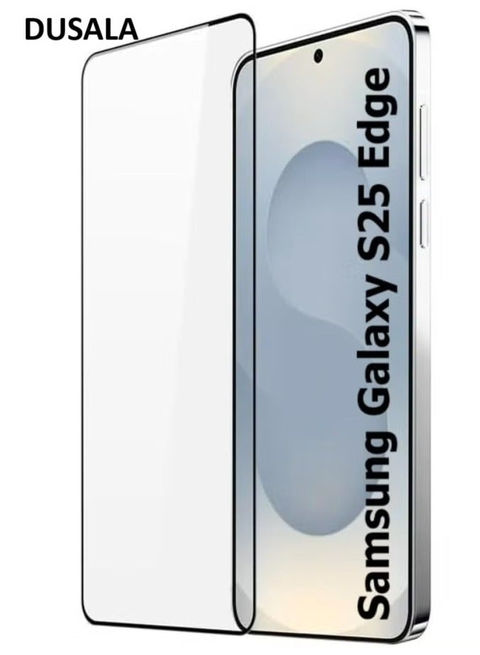 DUSALA Screen Protector for Samsung Galaxy S25 Edge Tempered Glass Screen Protector Full Glue Edge to Edge 9H Hardness Scratch Resistance Glass for Samsung Galaxy S25 Edge - Image 1