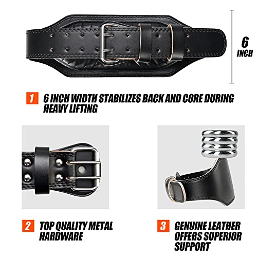 Jaffick Genuine Leather Weight Lifting Belt for Men Gym Weight Belt Lumbar Back Support Powerlifting Weightlifting Heavy Duty Workout Training Strength Training Equipment - Image 5