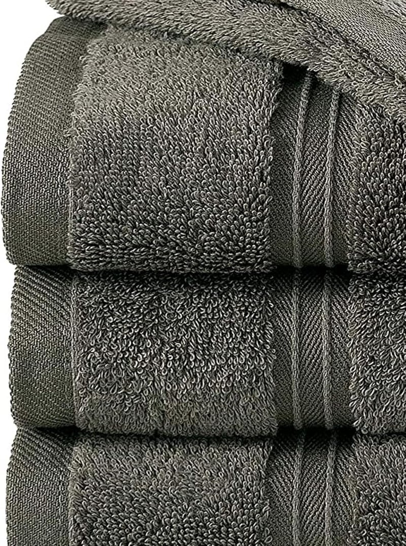sulfar Multi-purpose fine material Luxury Hand Towels (4 Pack, 40 x 70 cm) 100% Combed Cotton, Ultra Soft and Highly Absorbent, Hotel & Spa Quality Hand Towels (Grey) Anti slip - Image 4