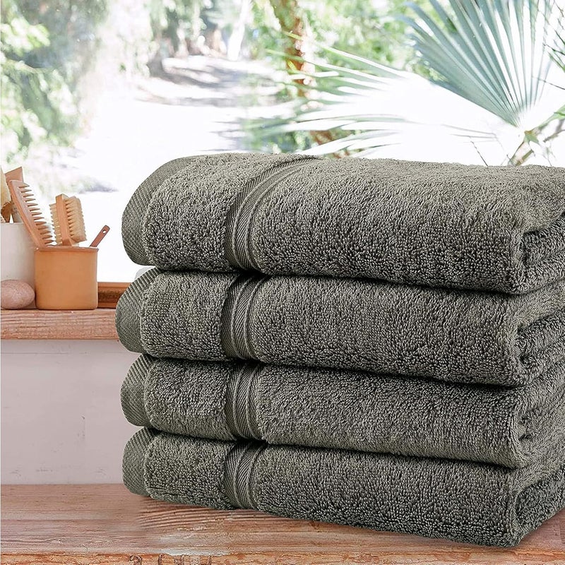 sulfar Multi-purpose fine material Luxury Hand Towels (4 Pack, 40 x 70 cm) 100% Combed Cotton, Ultra Soft and Highly Absorbent, Hotel & Spa Quality Hand Towels (Grey) Anti slip - Image 3