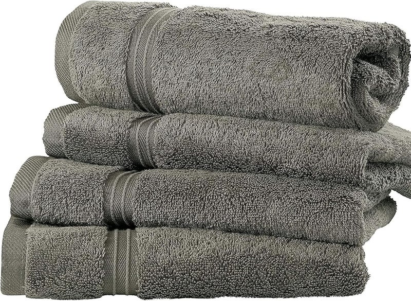 sulfar Multi-purpose fine material Luxury Hand Towels (4 Pack, 40 x 70 cm) 100% Combed Cotton, Ultra Soft and Highly Absorbent, Hotel & Spa Quality Hand Towels (Grey) Anti slip - Image 5