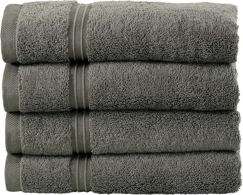 sulfar Multi-purpose fine material Luxury Hand Towels (4 Pack, 40 x 70 cm) 100% Combed Cotton, Ultra Soft and Highly Absorbent, Hotel & Spa Quality Hand Towels (Grey) Anti slip - Image 1