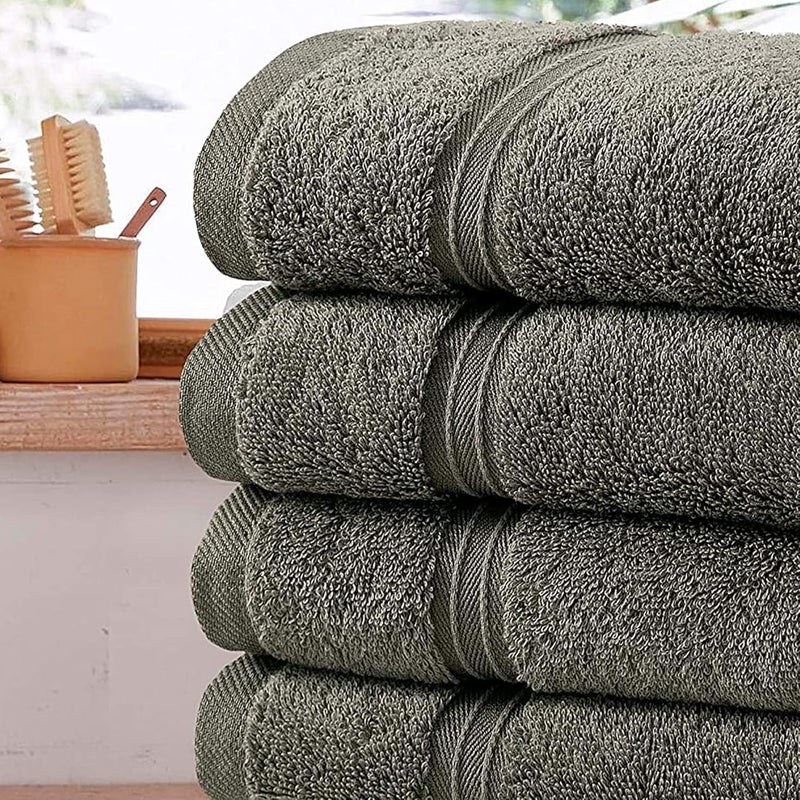 sulfar Multi-purpose fine material Luxury Hand Towels (4 Pack, 40 x 70 cm) 100% Combed Cotton, Ultra Soft and Highly Absorbent, Hotel & Spa Quality Hand Towels (Grey) Anti slip - Image 2