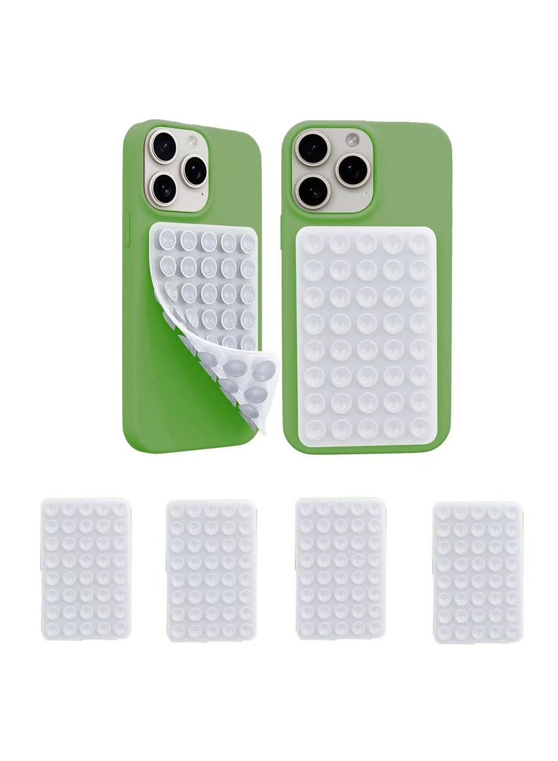 Double-sided suction power phone case stand, 4Pcs Silicone Phone Suction Grip Compatible with iPhone and Android Cases, Anti-Slip Hands-Free Mobile Accessory Holder, Sticky Phone Grip for Tiktok Videos and Selfies(transparent) - Image 1