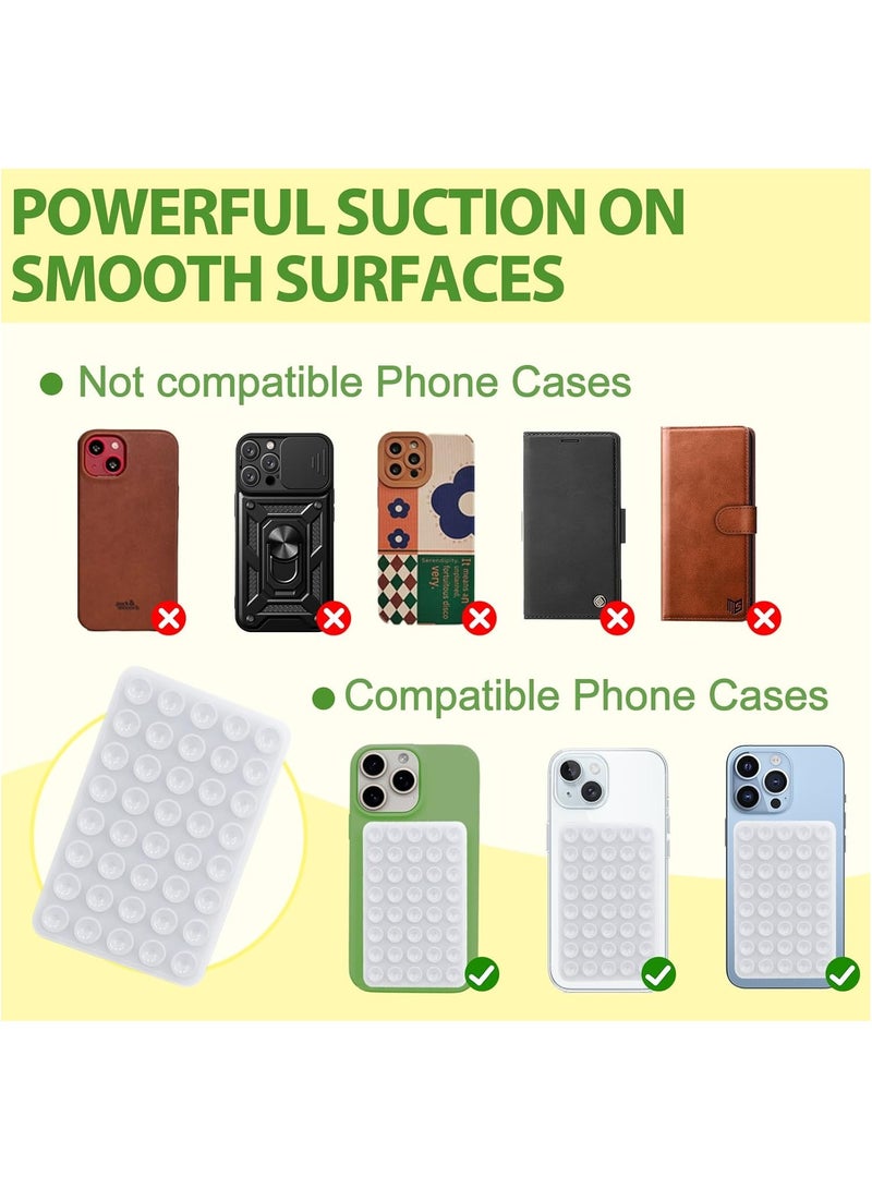 Double-sided suction power phone case stand, 4Pcs Silicone Phone Suction Grip Compatible with iPhone and Android Cases, Anti-Slip Hands-Free Mobile Accessory Holder, Sticky Phone Grip for Tiktok Videos and Selfies(transparent) - Image 3
