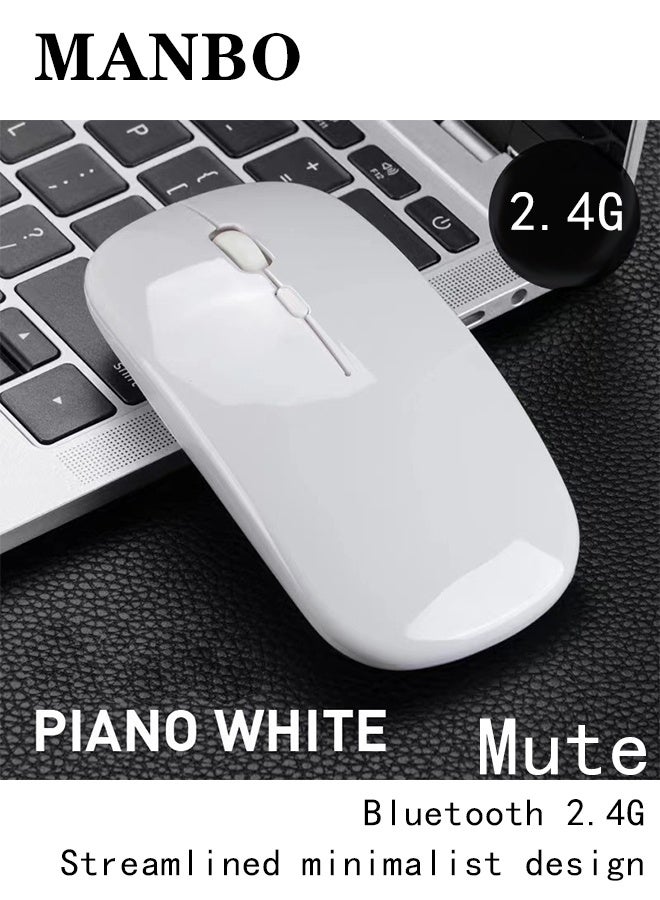 MANBO Silent Wireless Bluetooth Mouse, Rechargeable Dual Mode RGB Gaming Mouse - Image 1