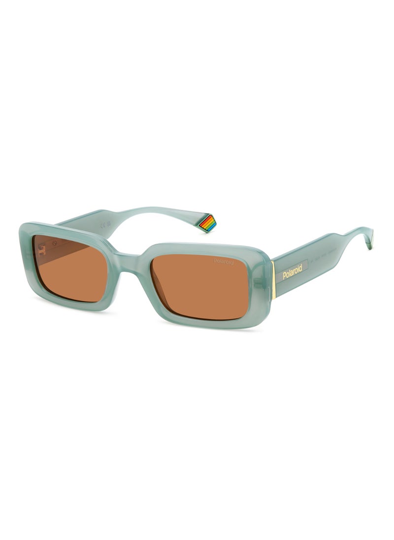Polaroid - Women's Polarized Rectangular Shape Metal Sunglasses Pld 6208/S/X Brown 34 - Lens Size: 34.1 Mm - Green - Image 1