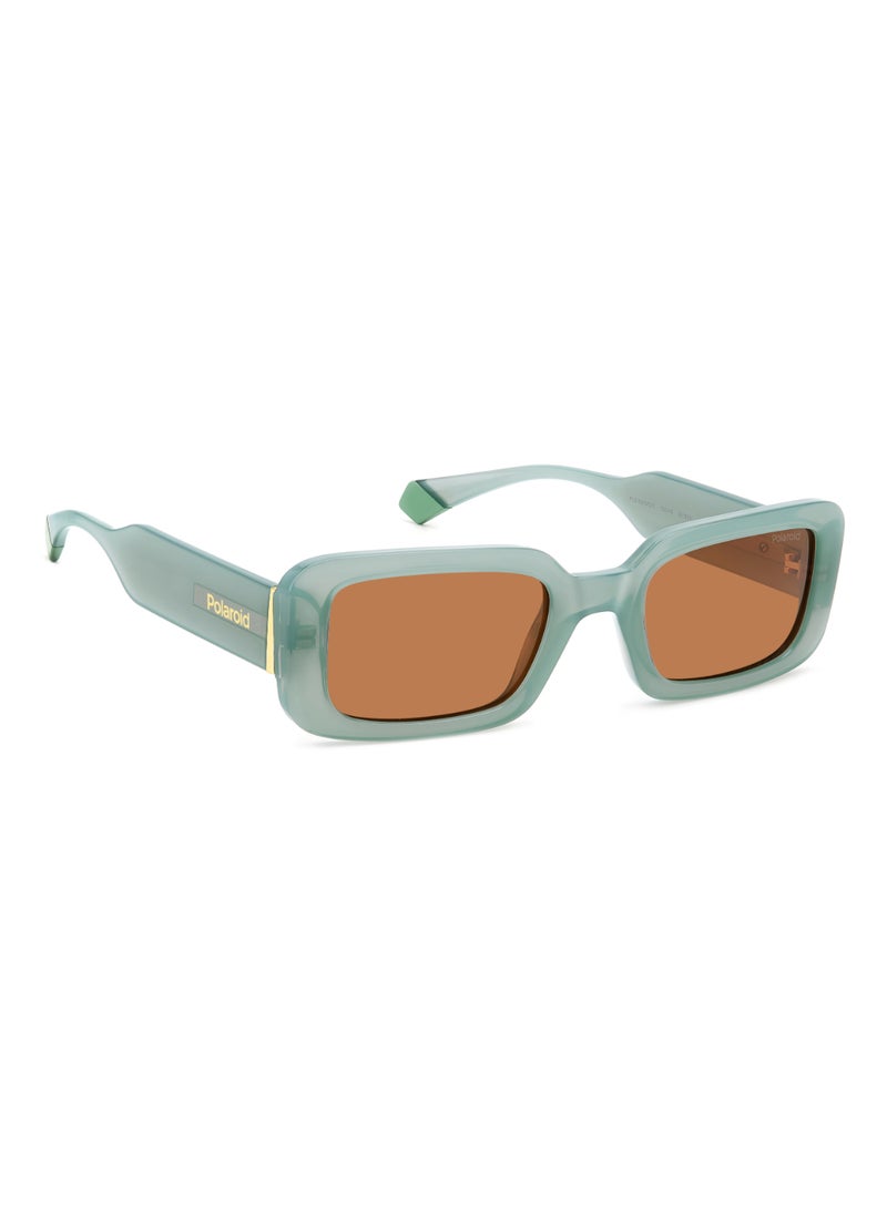 Polaroid - Women's Polarized Rectangular Shape Metal Sunglasses Pld 6208/S/X Brown 34 - Lens Size: 34.1 Mm - Green - Image 1
