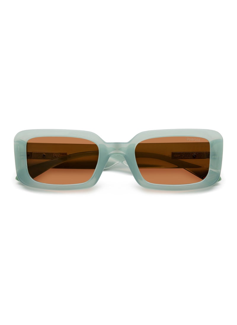 Polaroid - Women's Polarized Rectangular Shape Metal Sunglasses Pld 6208/S/X Brown 34 - Lens Size: 34.1 Mm - Green - Image 1