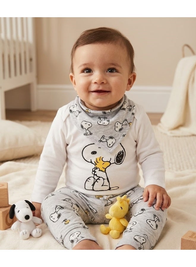 Peanuts Baby Bodysuit Long Sleeves Set 3 Pieces100%cotton - Image 2