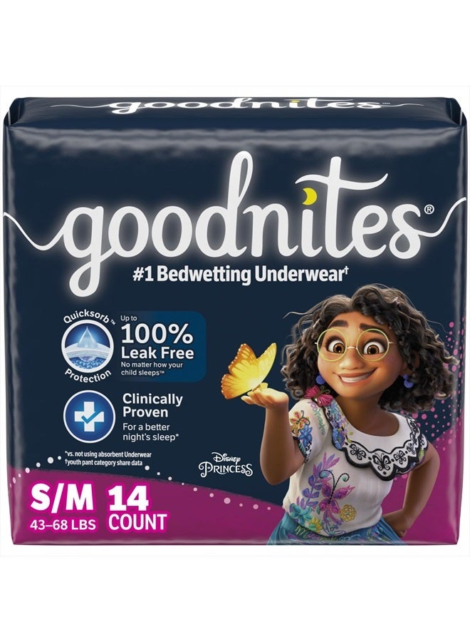 GoodNites Goodnites Girls' Nighttime Bedwetting Underwear, Size S/M (43-68 lbs), 14 Ct  - Image 1