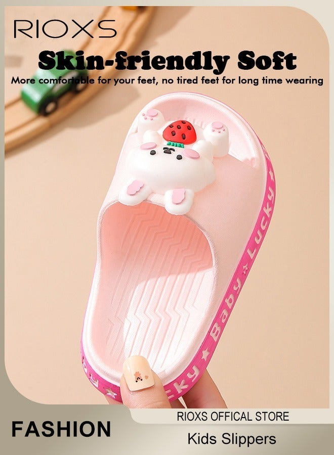 Kids Slippers, Non-Slip Slippers For Boys And Girls, Cute Cartoon Slipper, Comfy Soft Sole Open Toe Shoes, Quick Dry Bathroom Slides Sandals, Toddler Unisex Slippers, Outdoor Beach Flat Slippers, Lightweight Shower Slipper, Home Slip-on Slippers - Image 4