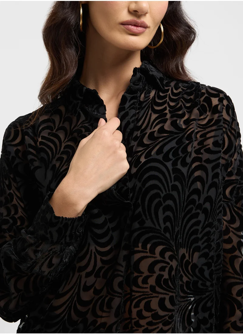 French Connection Printed Button Down Shirt