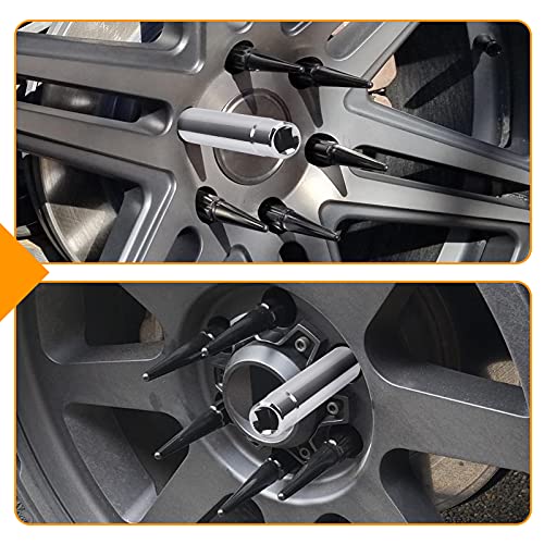 MIKKUPPA 7 Point Spike Lug Nuts Socket Key, 20mm Inner Diameter SAE 1/2" Drive Replacement Hex Socket Tuner Tool for M14x1.5, M14x2.0, 9/16 Chevy Silverado Truck Aftermarket Spiked Wheel Lug Nut - Image 5