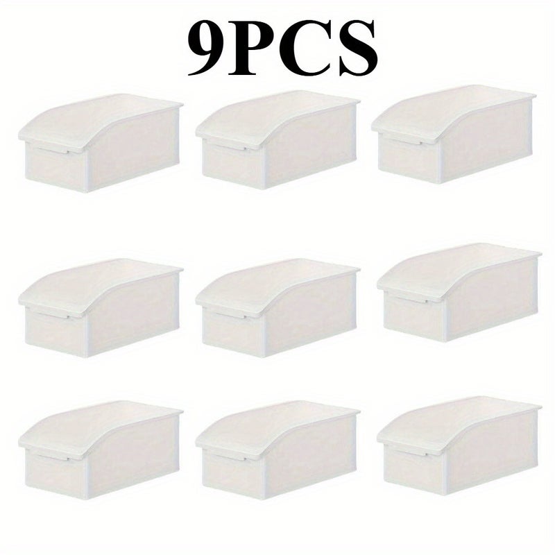 9pcs Narrow Long Slanted Cabinet & Fridge Organizer Box - Space-Saving Slanted, Multi-Compartment Storage Shelf Suitable for Utensils, Spices, Pasta, Supplies - Kitchen Cabinet Organization System - Image 1