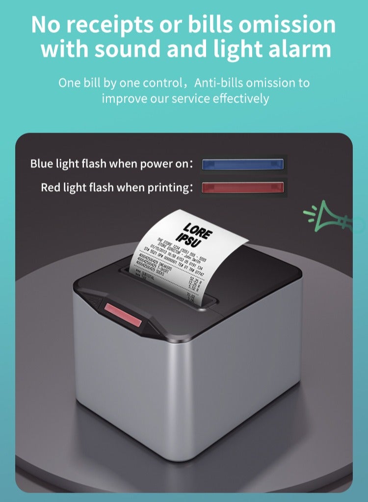 Joshberg Thermal Receipt Printer, 80mm Receipt Printers, 220mm/s, Thermal Pos Printer with Auto Cutter , USB Serial Ethernet Support Windows/iOS/Android, Restaurant Kitchen Printer for ESC/POS - Image 3