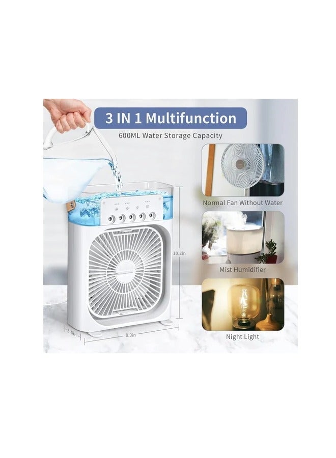 Led Air Cooler Fan Humidifier 3 in 1 Mini Evaporative Air Cooler with 7 Colors LED Light - Image 4