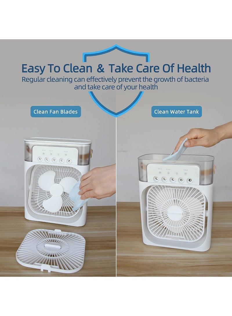 Led Air Cooler Fan Humidifier 3 in 1 Mini Evaporative Air Cooler with 7 Colors LED Light - Image 5