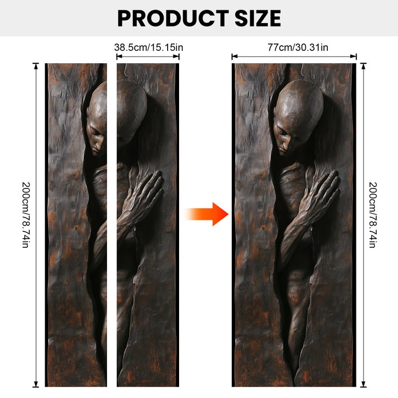 BVBOX 3D Door Stickers, Peel and Stick Vinyl Wallpaper, Self-Adhesive Mural for Home Decor 30.3" W x 78.7" H - Image 3