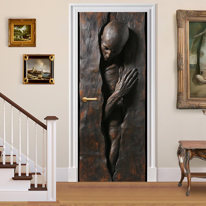 BVBOX 3D Door Stickers, Peel and Stick Vinyl Wallpaper, Self-Adhesive Mural for Home Decor 30.3" W x 78.7" H - Image 1