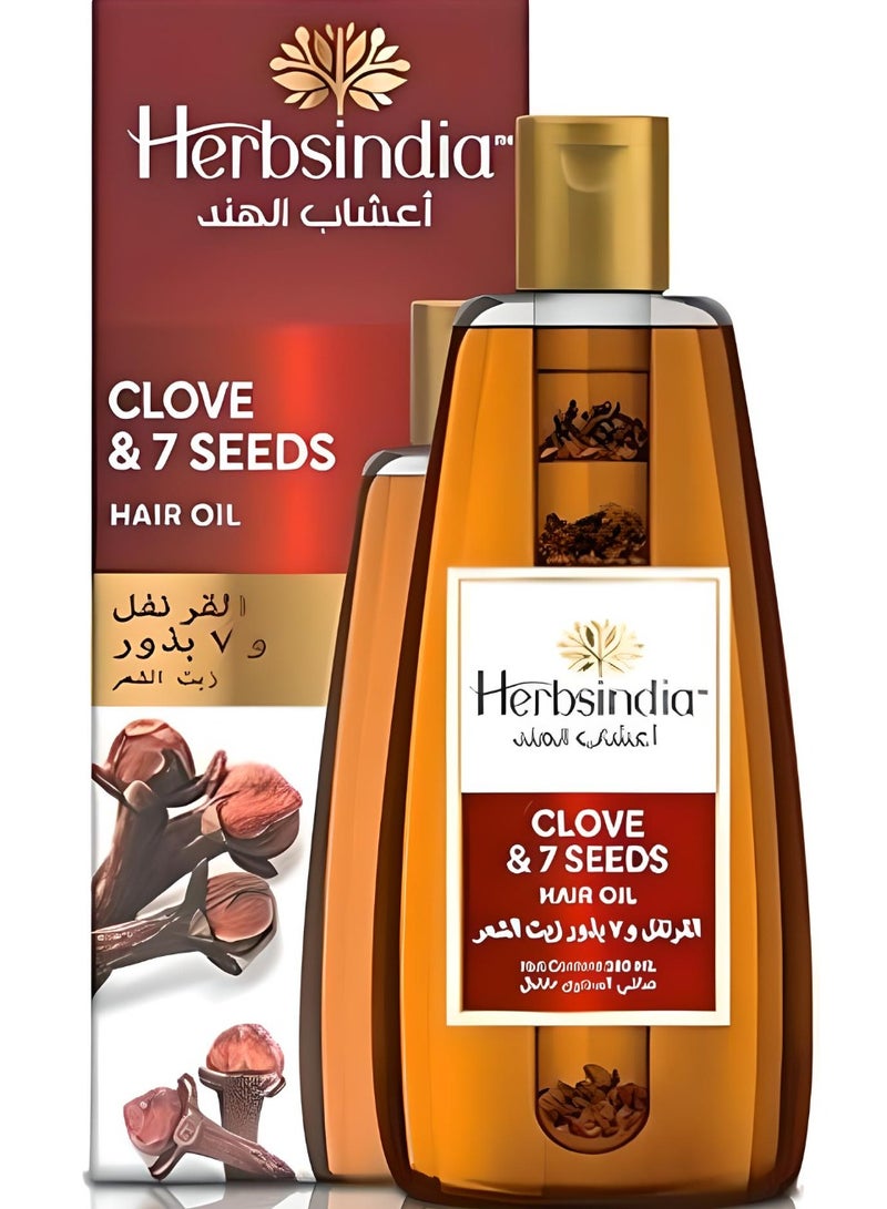 Herbsindia Clove & 7 Seeds Hair Oil With Nourish Tube 180ml - Image 1