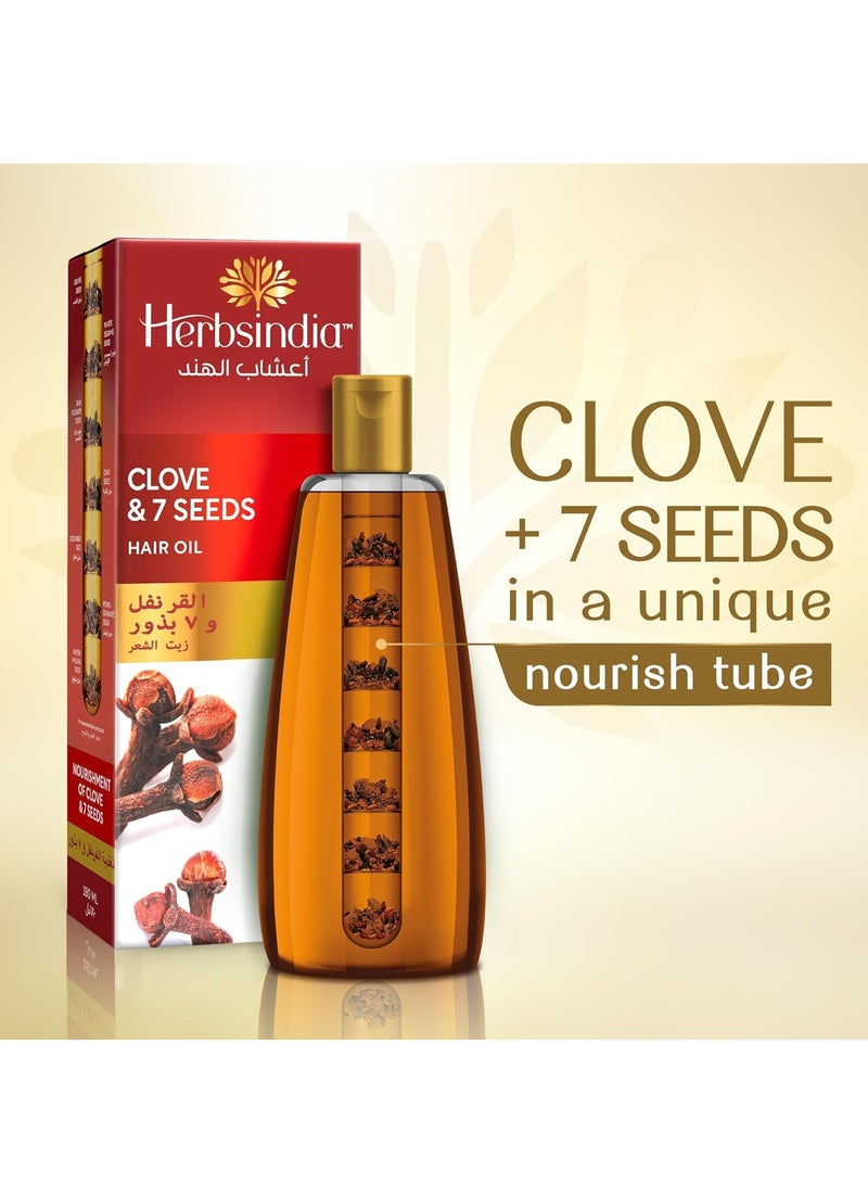 Herbsindia Clove & 7 Seeds Hair Oil With Nourish Tube 180ml - Image 2