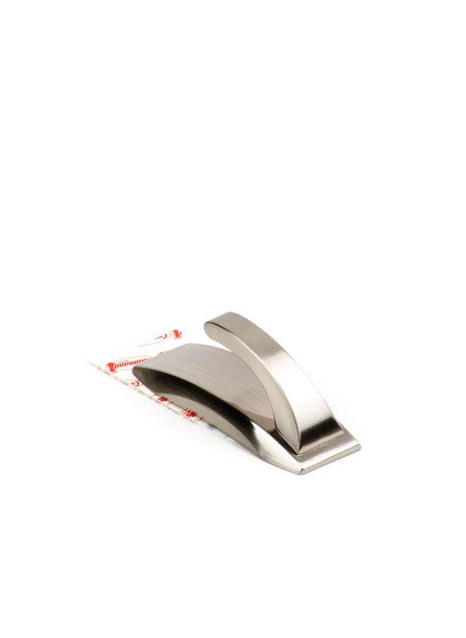 Command - Command MR02-BN Modern Reflections Metal Hook, Medium, Holds 1.3 Kg. each hook, Silver color. 1 hook and 2 strips/pack - Image 1