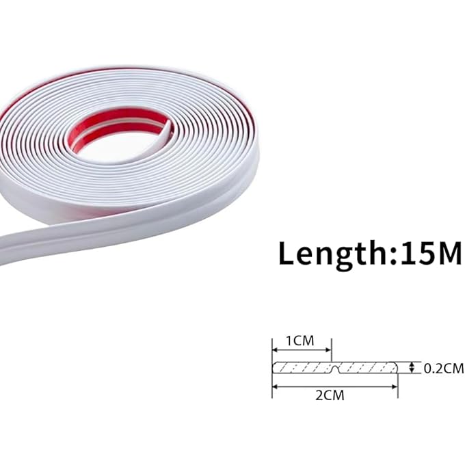 15M PVC INSIDE OUTSIDE CORNER TRIM SELF-ADHESIVE VINYL MOULDING FOR TILE AND WALL FURNITURE EDGES DECORATION,PEEL AND STICK EXTERNAL EXTERIOR CORNER STRIP,2CM - Image 3